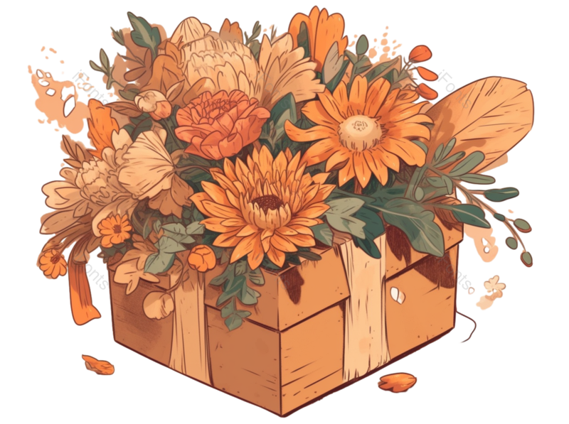 520图片,花卉元素,花朵插画PNG,礼物免抠素材